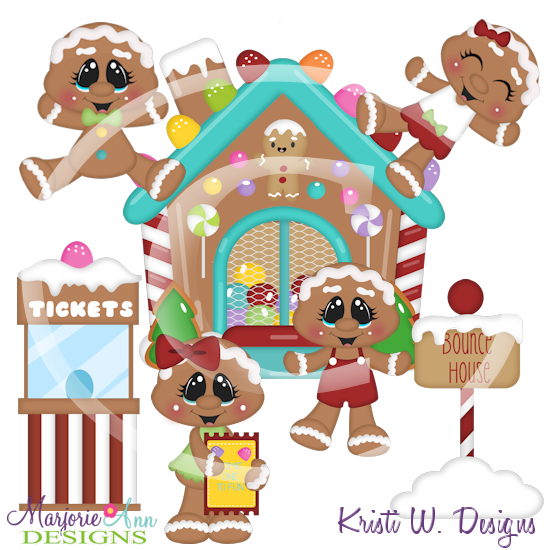 Candy Cane Lane-Bounce House SVG Cutting Files Includes Clipart - Click Image to Close
